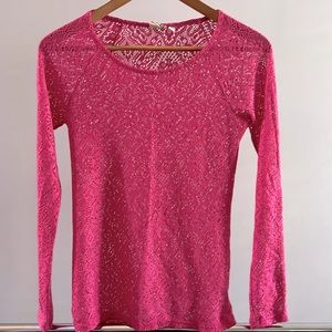 Mudd, Junior’s Medium, Bright Pink, Light weight, see-through sweater